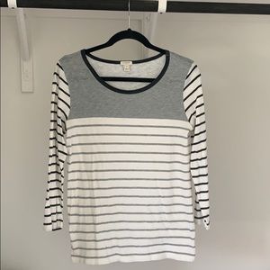 J.Crew striped 3/4 sleeve t-shirt
